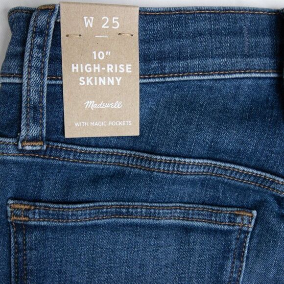 NEW Madewell 10" High-Rise Skinny Jeans in‎ Bradshaw Wash, size 25 - Picture 14 of 16